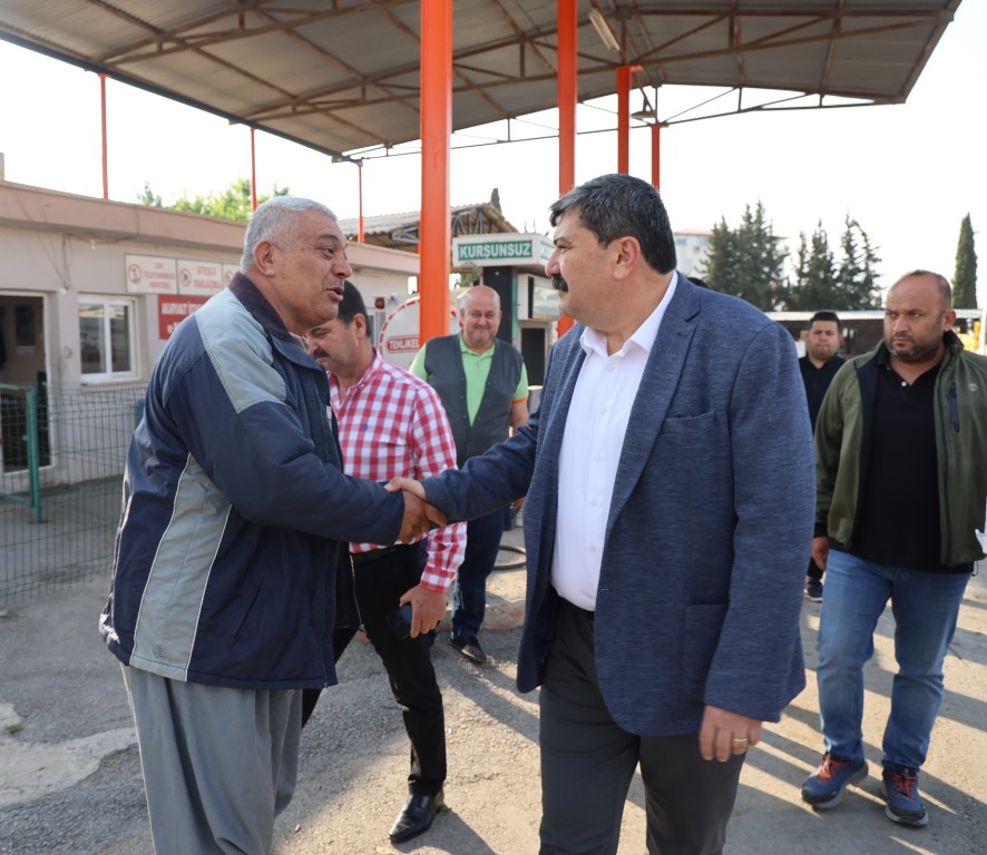 BAŞKAN YILDIZ, MAKİNE İKMAL SAHASINDA İNCELEMELERDE BULUNDU
